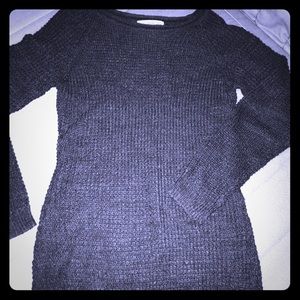 Charcoal grey scoop neck knit sweater